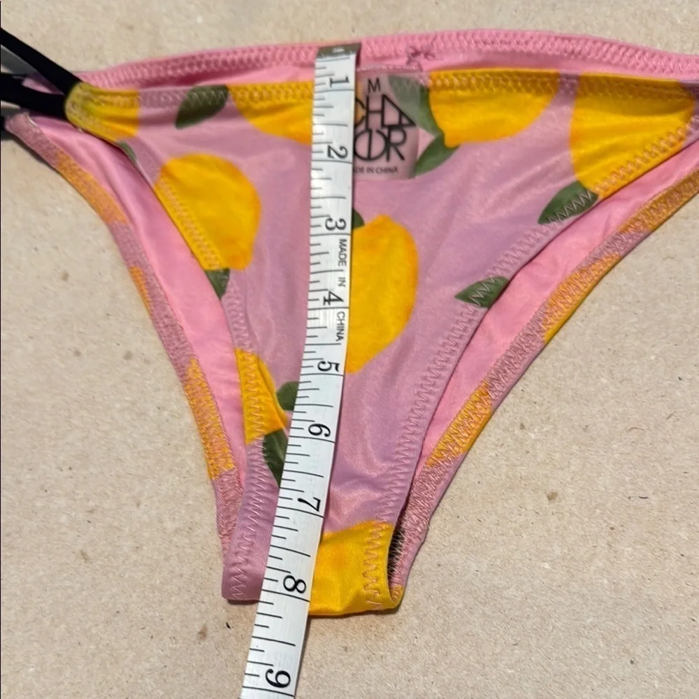 Chaser Pink Lemon Print Bikini Bottom M